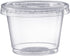 Pantry Value 100 Count Clear Disposable Plastic Portion Cups with Lids, Small Containers for Sauce