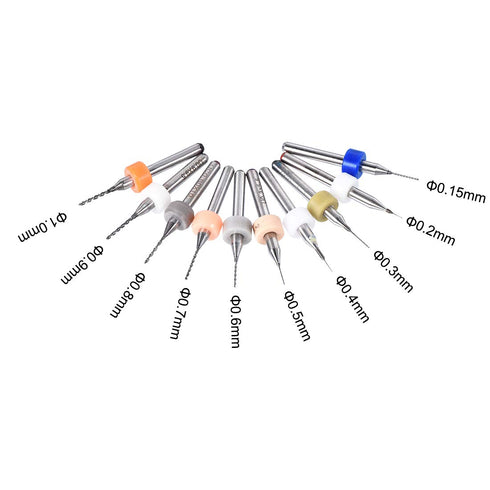 uxcell PCB Drill Bits 0.15mm-1.0mm Tungsten Carbide Micro Drill Bits 1/8 Inch Shank 2 Set (20 Pcs) Jewelry CNC Engraving