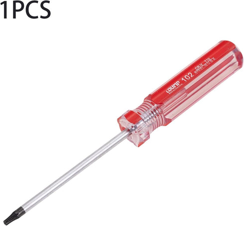 Mormchlots 1Pcs T10 Red Security Torx Screwdriver with Magnetic Tip Plastic Grip, Torx Screwdriver with Hole