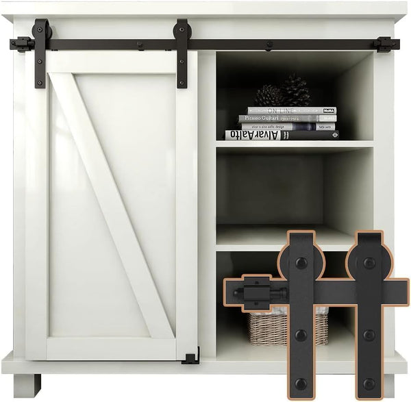 FLYVLIEG 4FT Super Mini Sliding Barn Door Hardware Kit for Single Door TV