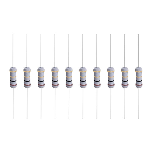 YOKIVE 50 Pcs Metal Oxide Film Resistors, Axis Lead Resistor, Great for Electric Power Equipment (Grey, 1W, 1Ohm)