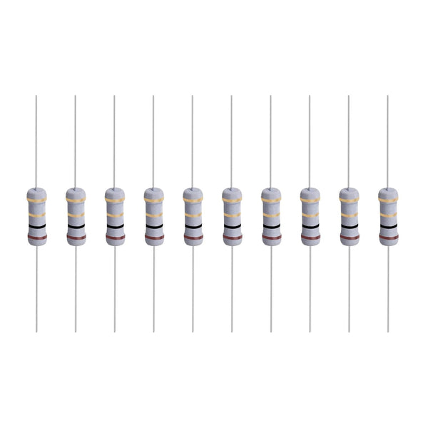 YOKIVE 50 Pcs Metal Oxide Film Resistors, Axis Lead Resistor, Great for Electric Power Equipment (Grey, 1W, 1Ohm)