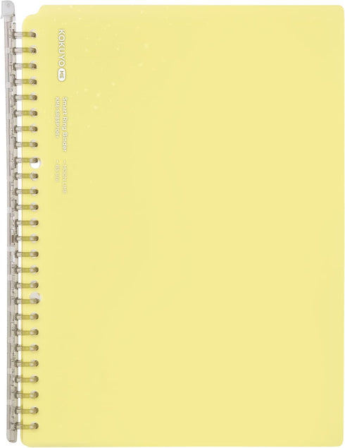 Kokuyo Me Campus Smart Ring Binders, B5 Moon Lime, Up to 60 Sheets, Slim Binder Folder with Extra Loose-leaf Paper