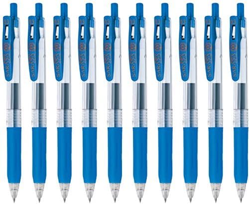 Zebra Sarasa Clip 0.3 Retractable Gel Ink Pen, Rubber Grip, 0.3mm, Cobalt Blue Ink, Value Set of 10 by ZEBRA