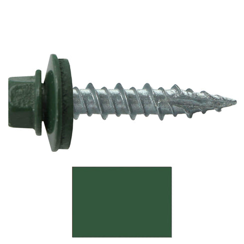 Metal ROOFING SCREWS: (250) 10 x 1" Evergreen Hex Head Sheet Metal Roof Screw with EPDM Washer