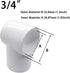 3/4“ Slip Tee PVC Fitting, Pack of 8 Furniture Grade DIY Connector for Greenhouse Shed Pipe Fittings