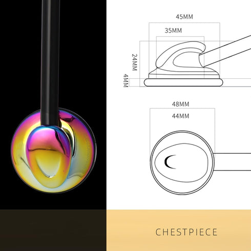 MaiWieel-Classic Stethoscope Rainbow Single Head Stethoscope for Nurses Doctor,EMT Student,Home Medical, Estetoscopio