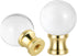 Hadnves 2 PCS Crystal Lamp Finial 1/4-27 Screw Topper with Polished Metal Base