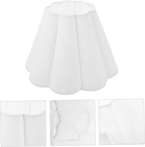 Unomor Fabric Scalloped Lampshade Replacement for Table Floor Wall Lamps Rustic Cloth Light Cover with Soft Diffused