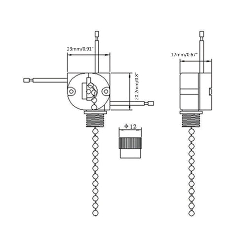 GMBYLBY 15cm 3-Wire Upgraded Semi-Clear Pull Chain Switchs with Cable Simple Installs for Ceiling Fan Or Pendant Light