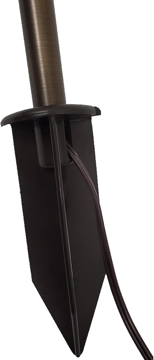 8-Inch Black Outdoor Light Support Stake - Durable Resin Fixture Spike with Wire Management