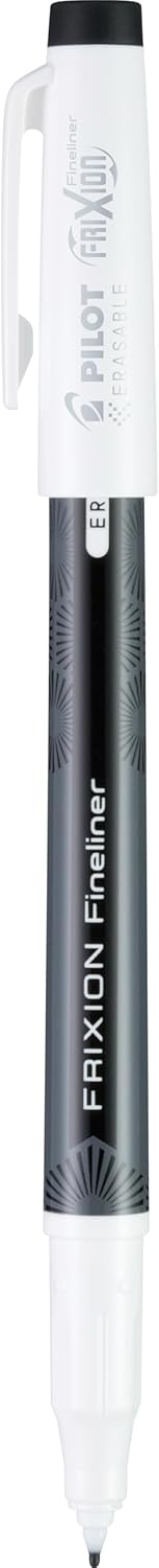 Pilot FriXion Fineliner Erasable Marker Pens, Fine Point 0.7 mm, Pack of 12, Black
