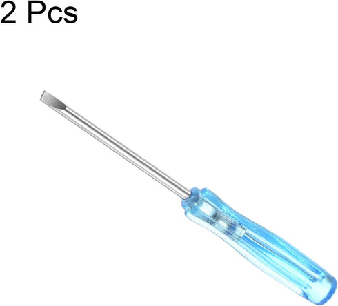 uxcell Mini Slotted Screwdriver, 2.0mm Flat Head, 65mm Length for Small Appliances Repair, 2 Pcs