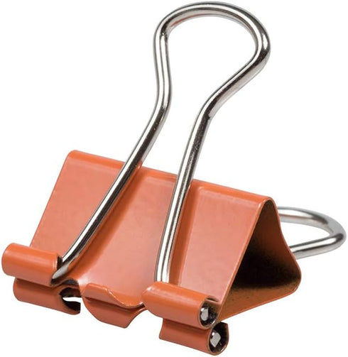 JAM PAPER Small 3/4 Inch (19 mm) Orange Binder Clips - 25/Pack
