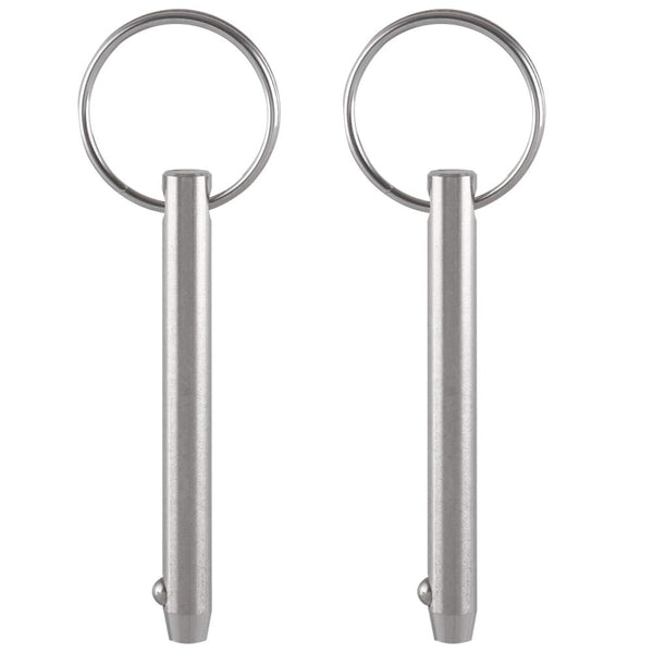 2 Pack Quick Release Pins, 5/16" Diameter, 2-1/4" Usable Length, Full 316 Stainless Steel Marine Hardware