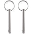2 Pack Quick Release Pins, 5/16" Diameter, 2-1/4" Usable Length, Full 316 Stainless Steel Marine Hardware