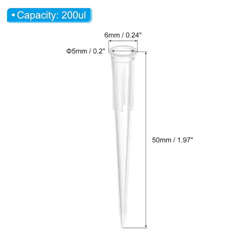 PATIKIL 200ul Pipette Tips, 500 Pcs PP Plastic Autoclavable Universal Liquid Transfer Pipette Pipettor Tips for Laboratory, Clear
