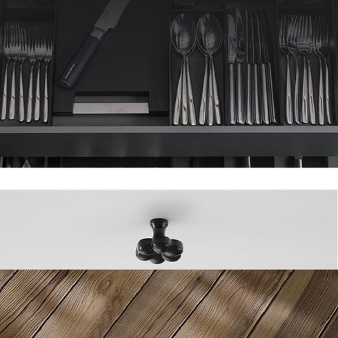 SANCHAKOU 2 Pack Stylish Knobs Shoe Cabinet Bedside Table Handle Wardrobe Cabinet Drawer Brass Handle Black