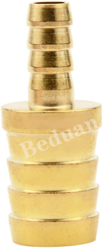 Beduan Brass Hose Barb Reducer, 5/8" to 3/8" Barb Hose ID, Reducing Barb Fitting Splicer Mender Union (Pack of 2)