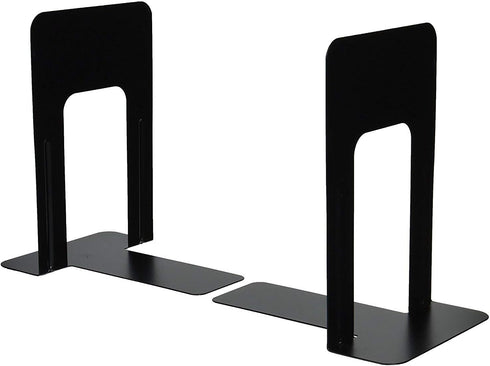 Innovera Universal Economy Bookends, Heavy Gauge Steel, Black, Nonskid, 4 3/4 x 5 1/4 x 5 Inches, Pack of 2 (54055)