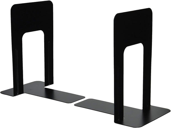 Innovera Universal Economy Bookends, Heavy Gauge Steel, Black, Nonskid, 4 3/4 x 5 1/4 x 5 Inches, Pack of 2 (54055)