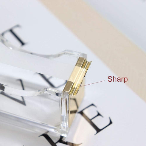 Stapler and Tape Dispenser Kit, Acrylic Desk Organize Accessories, Clear Tape Dispenser, Gold Stapler