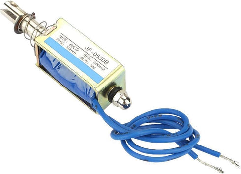 DC Electromagnet, 6/12/24V 300mA Pull Push Type for Food Machine Textile Machinery, 10mm Retractable Range