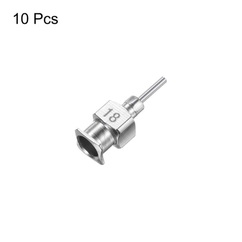 10pcs 18Gauge Stainless Steel Dispensing Needles, 1/4" Blunt Tips Luer Lock for Thick Liquids, Ink, Glue