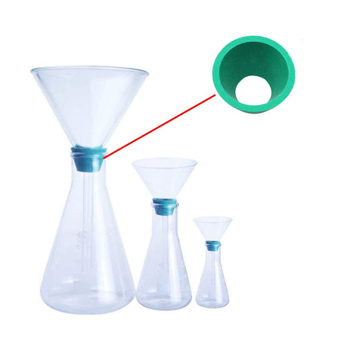Suction Bottle Pad Silicone Funnel Holder Kit, 9 in 1 Buchner Funnel Flask Adapter with Green Rubber Seal