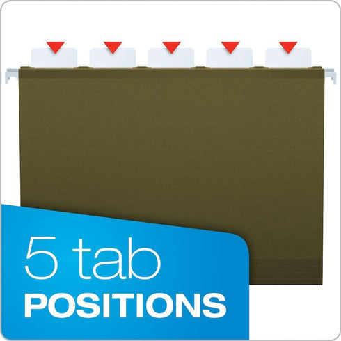 Pendaflex Ready-Tab Reinforced Hanging File Folders, Legal Size, 25/BX