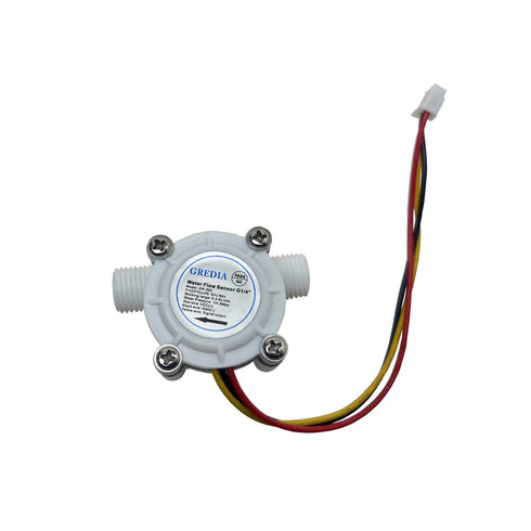 1/4" Water Flow Sensor - Food-Grade Hall Effect Flowmeter Fluid Meter Counter 0.3-6L/min