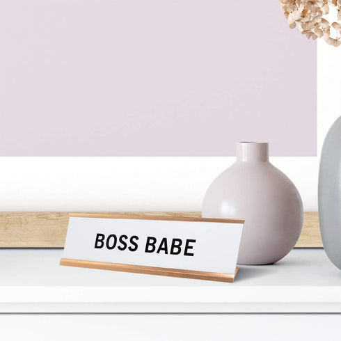 Boss Babe Nameplate Desk Sign, 2 x 8"
