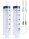 2 Pack 250ml Syringes with 55.1” Tube & 14G 1.5” Needle, Sterile Individually Packaged for Labs, Measuring