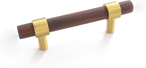 2.5" Brass Wood Kitchen Cabinet Pull Handle Drawer Knob Pulls Handles Dresser