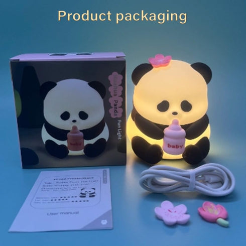 Myratts 7 Dimmable Led Cute Panda Night Light with Colors, Timer Nursery Lamps, Rechargeable Touch Control Night Lamp
