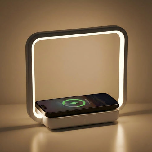 SMARTERIOR Besides Lamp with Wireless Charging, Table Lamp Touch Control with 10W Fast
