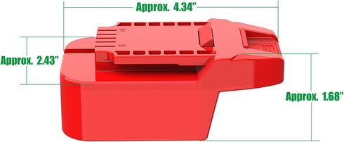 Adapter Upgrade for Bauer 20V Cordless Tools - Compatible with Milwaukee M18 Red Li-Ion Batteries for Power Supply, No Charging Function - (New Version) - Adapter Only