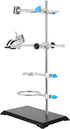 PINGEUI 2 PCS Lab Stand Set, 16 Inch Laboratory Support with 4 Retort Rings, 2 Flask & 2 Burette Clamps
