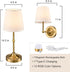 Set 2, 2-in-1 Dimmable Bulbs Battery Operated Table Lamp Wall Sconce of Gold Rechargeable Desk Lamp Wall Lights