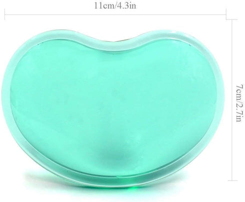 Ergonomic Silicone Gel Wrist Support Mouse Pad - Clear Heart-Shaped Translucent Hand Pillow Cushion, Green