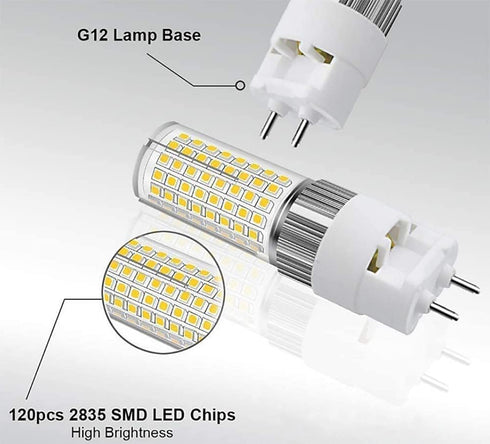 G12 LED Light Bulb, 16W G12 Base, 100-277V LED Decorative Lamp, Cool White 6000K, for Street Warehouse Garage, Pack of 2