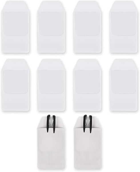 DS. DISTINCTIVE STYLE 10 Pieces PVC Pocket Protectors for School, Hospital, Office Supplies (White)