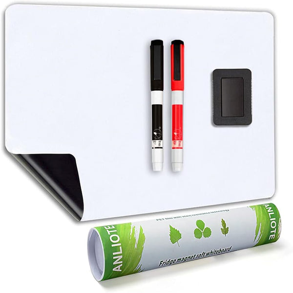Magnetic Dry Erase Board Fridge White Board Sheet 20x13", Flexible Refrigerator Magnets Planner for Home Kitchen
