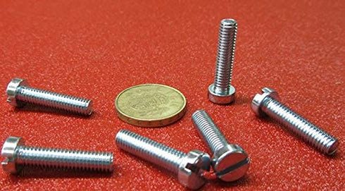 K-mac M6 1 mm 25 mm 50 Zinc Plated Cheese Head Slotted Machine Screws FT x x Length Pcs