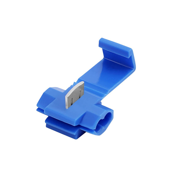 100pcs Solderless Quick Splice Snap Wire Connectors, 18-14 AWG Splice Connector, Blue Cold Pressed Insulated