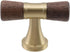 46mm/1.81", 2 Single Hole Wood Drawer Handle Knobs Walnut Cabinet Pulls Brass Base T Bar Knob Pull Handles With Screws