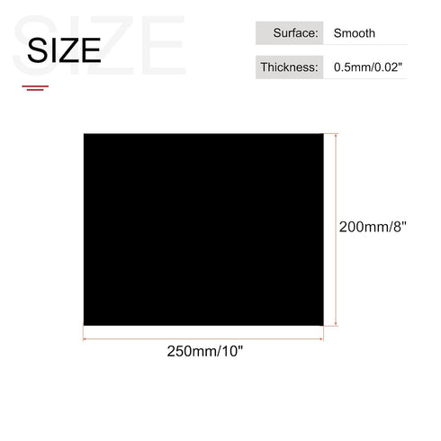 MECCANIXITY Black ABS Plastic Sheet 10x8x0.02inch for Building Model, DIY Crafts, Panel, Pack of 4