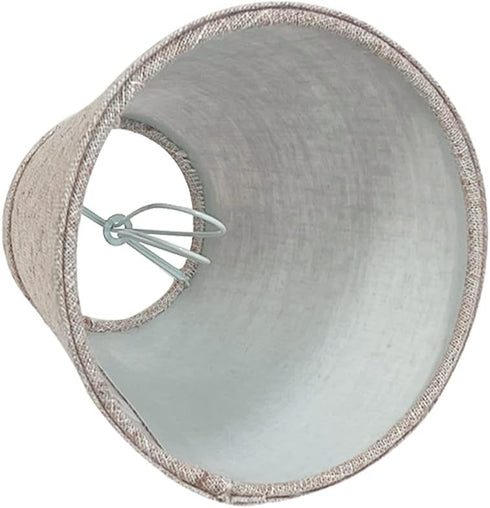 Bulb, 3x6x5 Inch, Set 2 (2 Pack) Double Mini Small Brown Barrel Lamp Shades Clip On TOOTOO STAR Barrel Fabric Lampshade