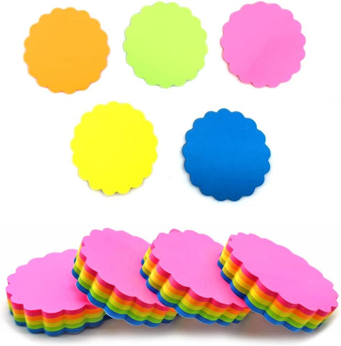 Mini Colorful Round Shaped Sticky Notes, Fun Self-Stick Memo Pads Set for Office School (4 Pads 400 Sheets Total)