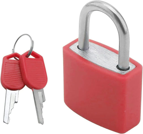 Yinpecly 22.5mm Padlock Body, ABS Shell, Keyed Alike Zinc Alloy Lock for Home, Suitcases, Toolbox, Red 1PCS